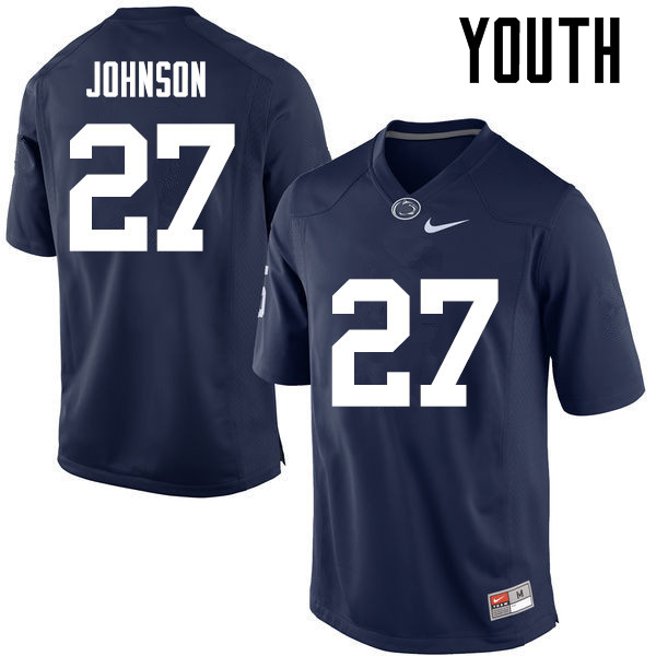 Youth Penn State Nittany Lions #27 T.J. Johnson College Football Jerseys-Navy - Click Image to Close